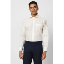 Van Heusen Men Cream Regular Fit Solid Full Sleeves Formal Shirt