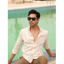 Perch Men Natural Grain Beige Linen Shirt