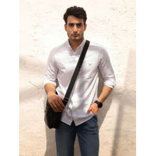 Perch Men Crystal White Oxford Cotton Solid Shirt