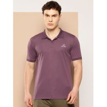 Alcis Men Wine Polyester Half Sleeves Polo T-Shirt