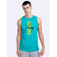 Bewakoof Young forever Side Round Neck Vest Tropical - Blue