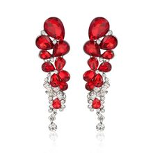 Youbella Fashion Jewellery Stylish Crystal Fancy Party Wear Earrings (Red)