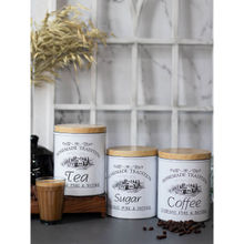 Voncasa Coffee, Tea & Sugar Metal Jar Set of 3, Cylindrical (1450ml)