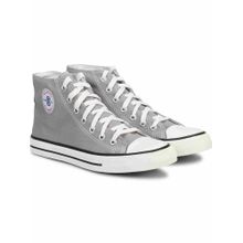 MOZAFIA Casual Comfortable Lifestyle Grey Mid Top Ankle Canvas Shoes