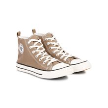 MOZAFIA Casual Comfortable Lifestyle Brown Mid Top Ankle Canvas Shoes