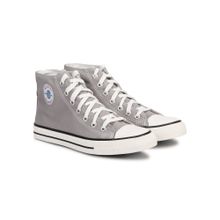 MOZAFIA Casual Comfortable Lifestyle Grey Mid Top Ankle Canvas Shoes