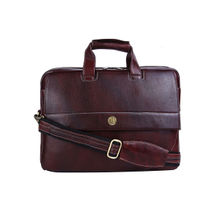 HiLEDER Pure Leather 16 Inch Briefcase Laptop Messenger Satchel Bag, Dark Brown