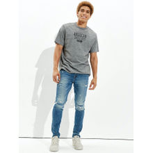 American Eagle Men Blue Air Flex 360 Move-Free Ripped Athletic Skinny Jeans