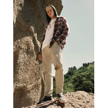 American Eagle Men Beige Air Flex+ Patched Athletic Skinny Jeans