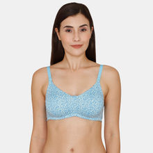Rosaline Everyday Double Layered Non Wired 3-4Th Coverage T-Shirt Bra -Blue Botanic Pt