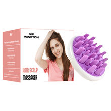 Winston Manual Scalp Massager Soft Silicone Bristles Anti Dandruff Deep Exfoliation Shampoo Brush