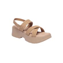 Monrow Jolie Beige Platform Sandals Heels