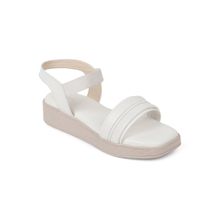 Iconics White Women Solid Sandals