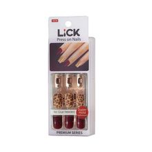 LiCK Maroon Reusable Acrylic Press On Nails With Application Kit
