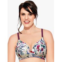 Enamor F065 Invisible Neckline T-Shirt Bra - Padded Wirefree High Coverage - Wildflower Melody