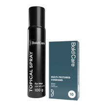 Bold Care Topical Delay Spray + Multi Textured Condoms Combo Pack for Couples