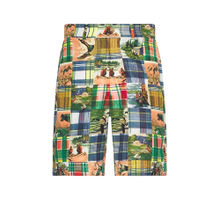 Beams Plus Plain Front Shorts Jacquard Mapping Patchwork Like Print