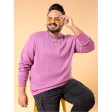 Hardsoda Men Crew Neck Solid Purple Sweatshirt