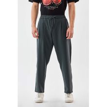 Snitch Men Grey Polyester Blend Solid Relaxed Fit Track Pant