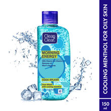 Clean & Clear Morning Energy Aqua Splash Face Wash - Gentle Cleanser with Menthol for Oily Skin