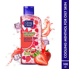 Clean & Clear Morning Energy Berry Blast Face Wash - Gentle Cleanser with Menthol for Oily Skin