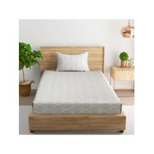 Swayam Ethnic Grey Single Bedsheet with Pillow Cover