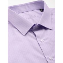 Louis Philippe Mens Lilac Stripe Easy to Iron Cotton Slim fit Formal Shirt