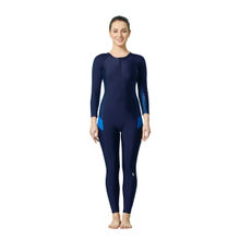 Veloz I Nylon Spandex I Women Swim Wear I Bodysuit I Full Length |Velozity Dots | - Blue