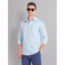 AD By Arvind Blue Tartan Check Cotton Summer Casual Shirt