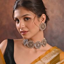 Fida Wedding Ethnic Bold Kundan Stone Necklace & Earrings Set For Women