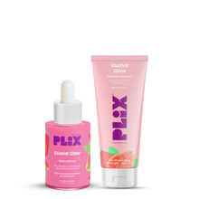 Plix SPF 50+ Guava Glow Sunscreen & 10% Vitamin C Face Serum Combo, Glowing Skin With Ceramides