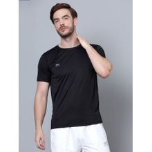 Shiv Naresh Black Half Sleeves Poly Pique T-Shirt