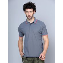 Shiv Naresh Grey Half Sleeves Poly Pique Polo T-Shirt
