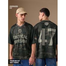 The Souled Store Men Olive Tactical Division Camouflage Printed T-shirt