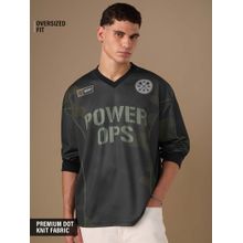 The Souled Store Men Charcoal Freedom Power Ops Camouflage Printed T-shirt