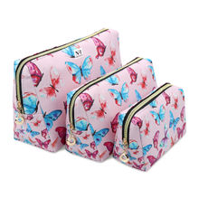 NFI Essentials Set of 3 Printed Cosmetic Pouch for Women - Pink