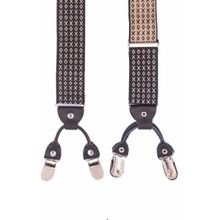The Tie Hub Tic Tac Toe Black and Off White Y Back Suspender