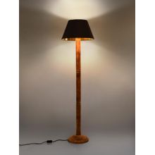 Green Girgit Brown Ring Floor Lamp with Solid Black Taper Lamp Shade