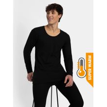 Jockey 2403 Men Super Warm Cotton Rich Brushed Thermal Undershirt - Black