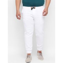 Urbano Plus White Regular Fit Solid Joggers Jeans Stretchable