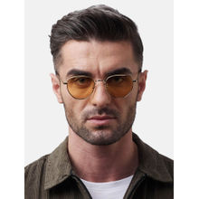 Shisen Fox Fuji Dark Gold - Amber Frame Orange Lens Sunglasses (50)