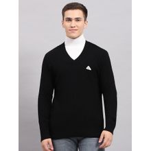 Monte Carlo Men's Black V Neck Full Sleeves Pullover Sweater
