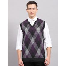 Monte Carlo Men's Dark Grey V Neck Sleeveless Sweater