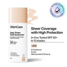 WishCare Daily Fluid Tinted Sunscreen SPF50PA++++ Broad Spectrum Protection for All Skin Types- L101
