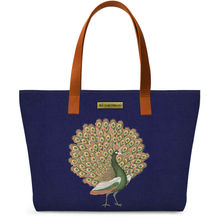 DailyObjects Navy Peacocking Fatty Tote Bag