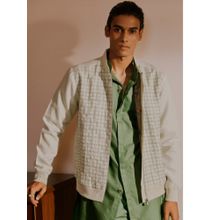 Andamen Regular Fit Men Bomber Hand Embroidery Linen Jacket