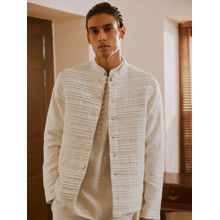 Andamen Regular Fit Men Nehru Pleats Tucks Linen Twill Jacket