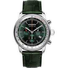 Zeppelin LZ 14 Marine Date Chronograph Tachymeter Analog Dial Color Green Mens Watch 88884 (Medium)