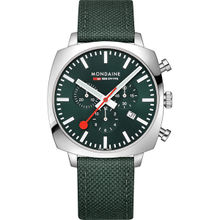 Mondaine Mondain Cushion Date Chronograph Dial Color Green Mens Watch MSL.41460.LF.SET (Medium)