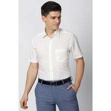 Peter England Men White Half Sleeves Formal Shirt
